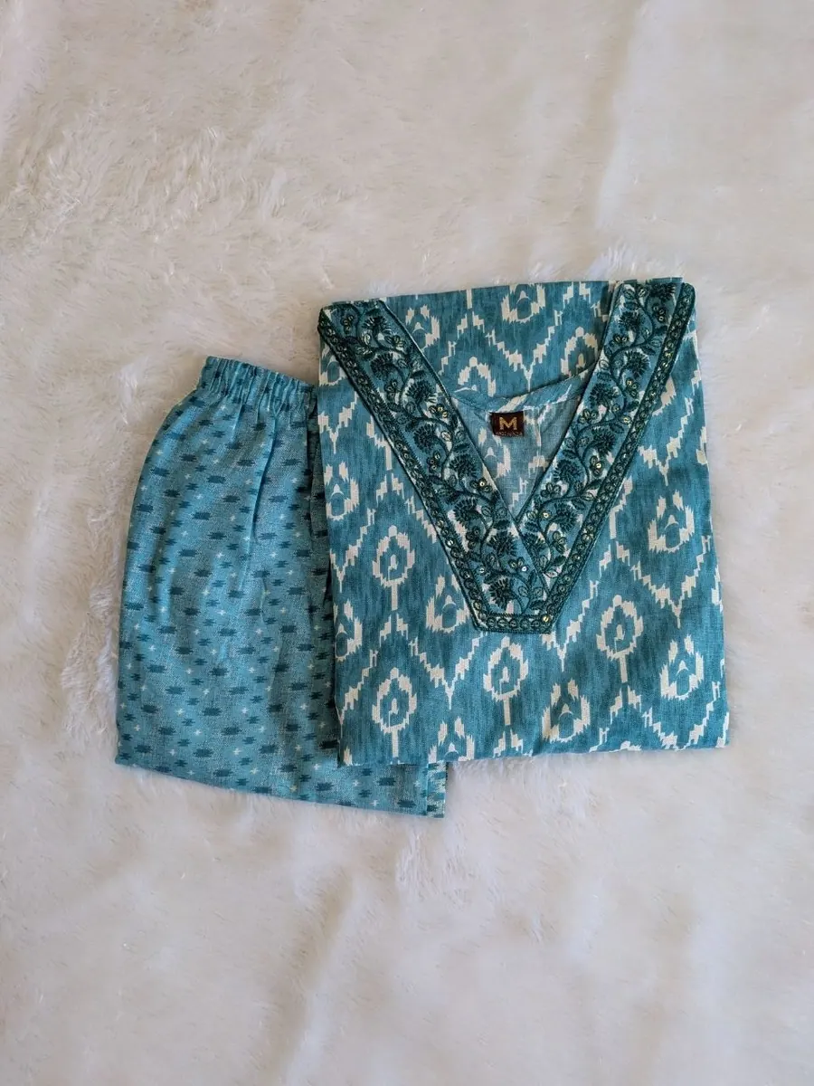Light Blue Cotton Co-ord Set